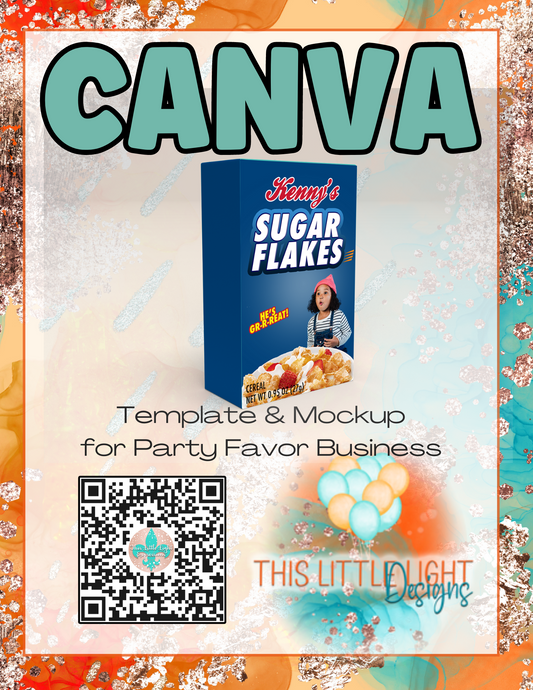 Mini Cereal Box  l Template and Mockup for Canva | Digital Download