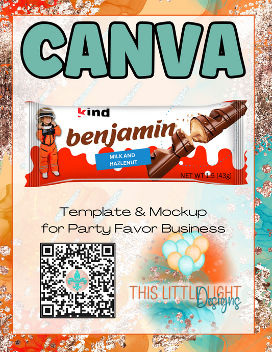 Bueno Candy Wrapper Label  l Template and Mockup for Canva | Digital Download