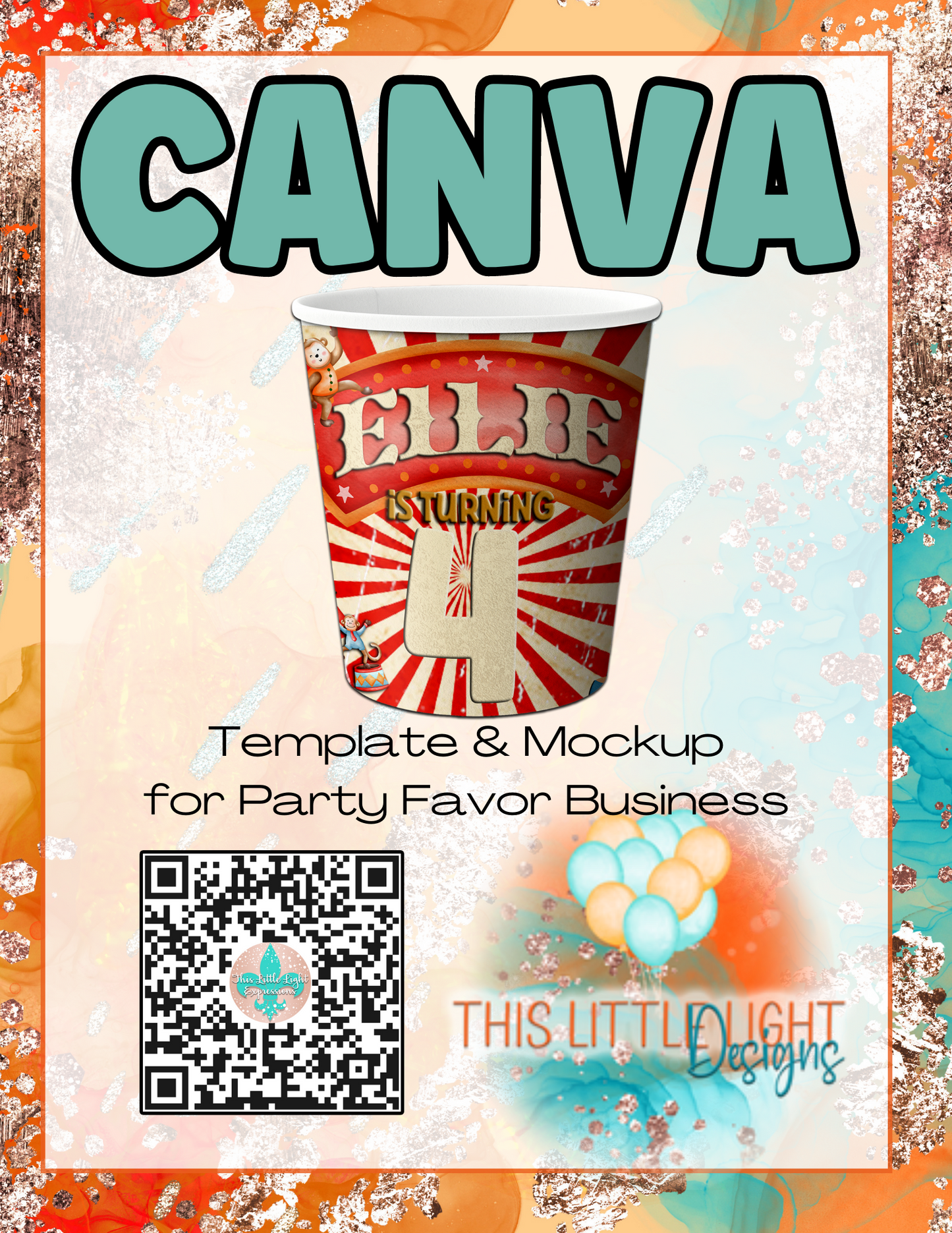 9oz Cup Wrap | Template and Mockup for Canva | Digital Download