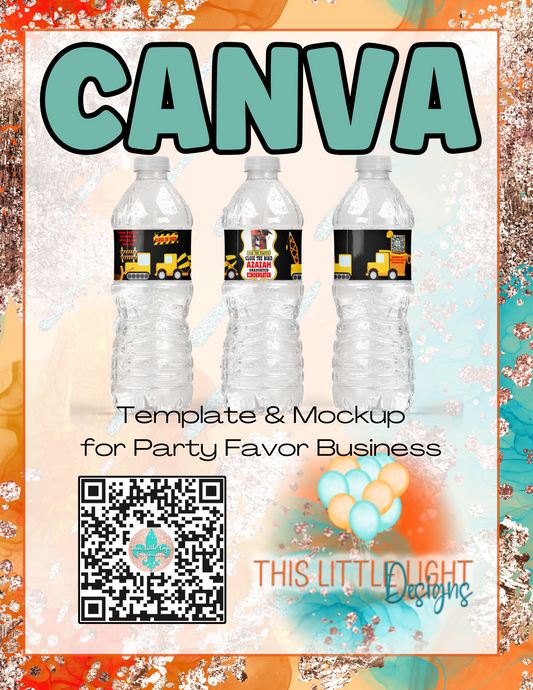 Water Bottle Wrap l Template and Mockup for Canva | Digital Download