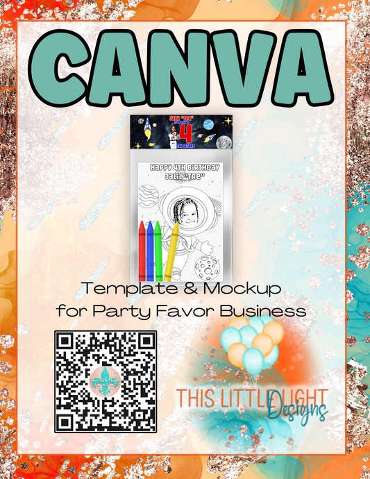 Coloring Card and Topper l Template and Mockup for Canva | Digital Download