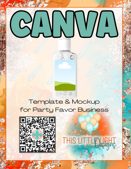 2oz Hand Sanitizer Bottle Label  l Template and Mockup for Canva | Digital Download