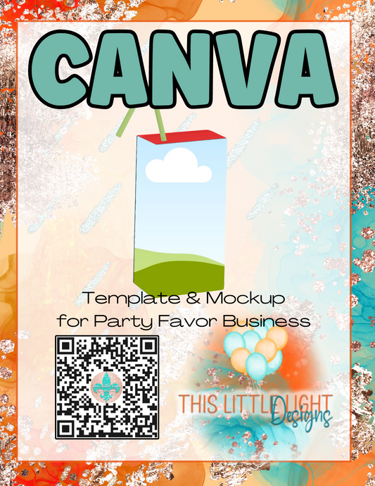 6.75oz Juice Box Labels l Template and Mockup for Canva | Digital Download