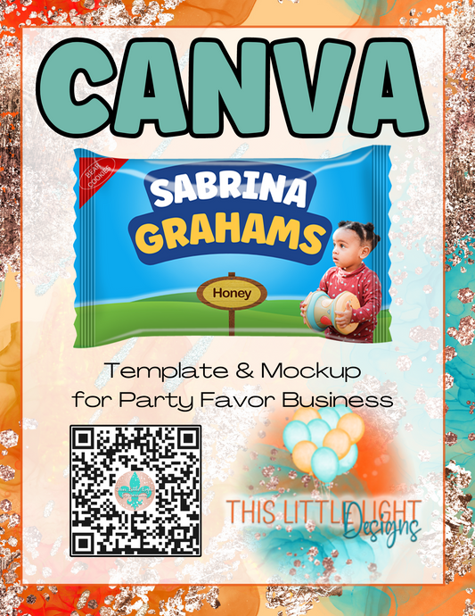 Teddy Bear Gram Cracker Labels l Template and Mockup for Canva | Digital Download
