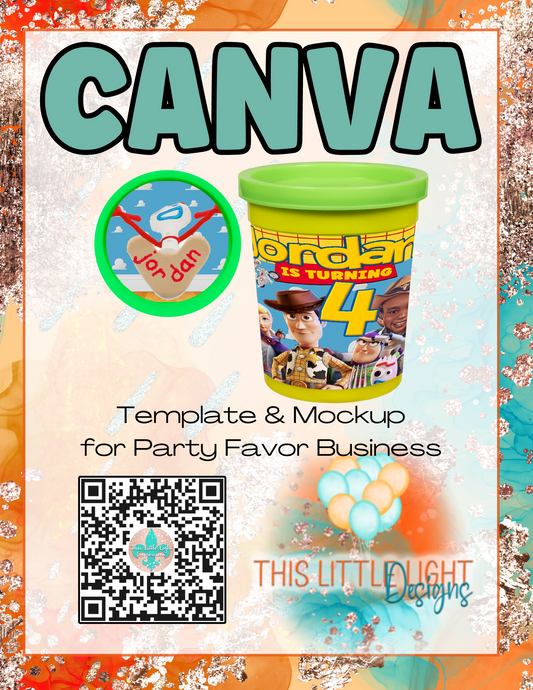 2oz Playdoh Labels l Template and Mockup for Canva | Digital Download