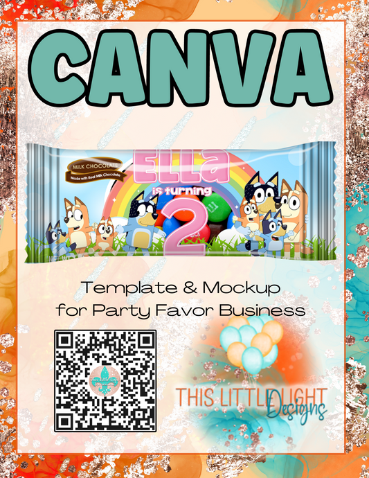 M&Ms Wrap l Template and Mockup for Canva | Digital Download