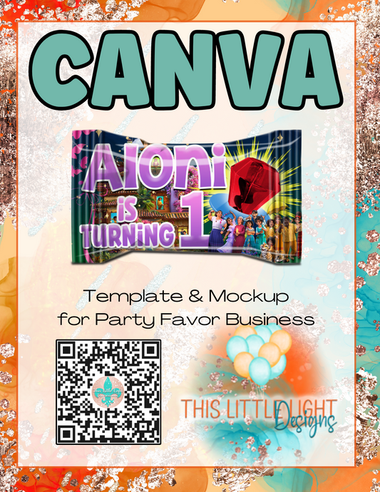 Ring Pop Candy Wrap l Template and Mockup for Canva | Digital Download