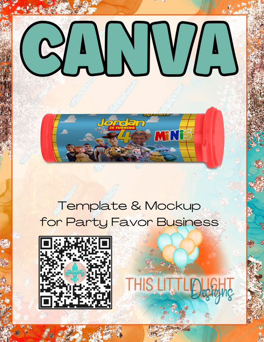 M&M Minis Tube Wrap l Template and Mockup for Canva | Digital Download