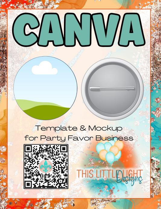 Button Pin Insert  l Template and Mockup for Canva | Digital Download