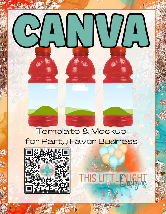 Gatorade Bottle Label l Template and Mockup for Canva | Digital Download