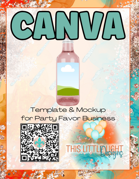 Mini Wine Bottle Label l Template and Mockup for Canva | Digital Download
