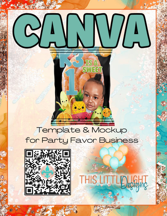 Honey Bun Wrap l Template and Mockup for Canva | Digital Download