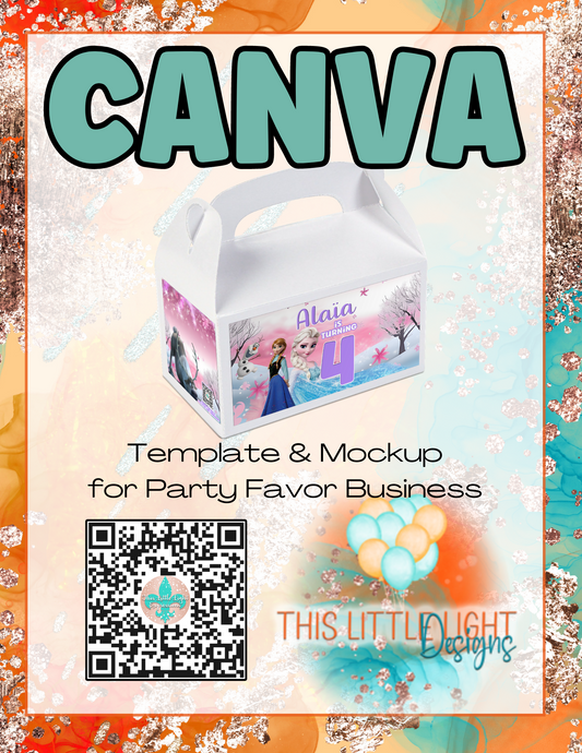Gable Box Label l Template and Mockup for Canva | Digital Download