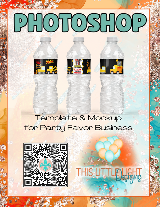 Water Bottle Wrap l Template and Mockup for Photoshop | Digital Download