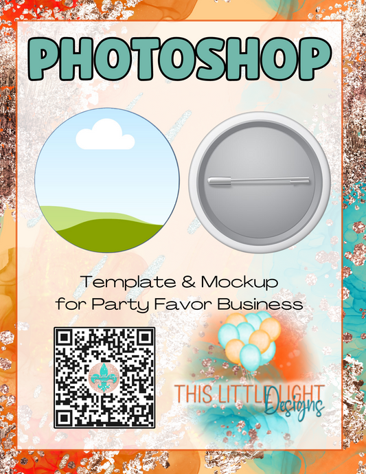 Button Pin Insert l Template and Mockup for Photoshop | Digital Download