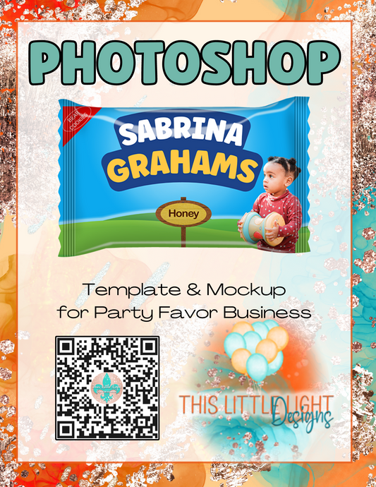 Teddy Bear Gram Cracker Labels l Template and Mockup for Photoshop | Digital Download