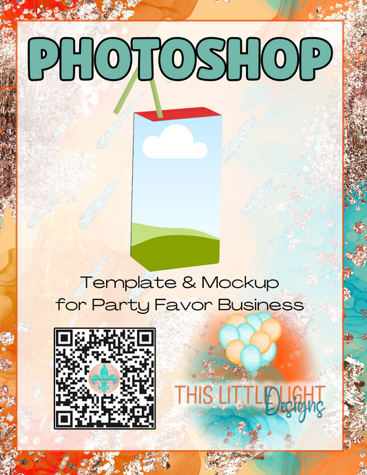 6.75oz Juice Box Labels  l Template and Mockup for Photoshop | Digital Download