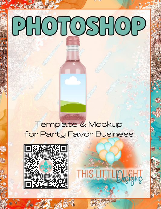 Mini Wine Bottle Label l Template and Mockup for Photoshop | Digital Download