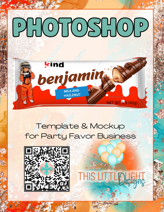 Bueno Candy Wrapper Label l Template and Mockup for Photoshop | Digital Download