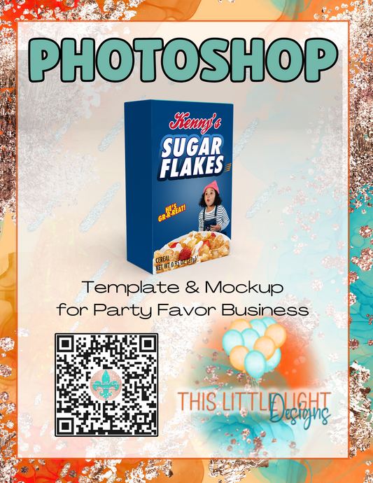 Mini Cereal Box l Template and Mockup for Photoshop | Digital Download