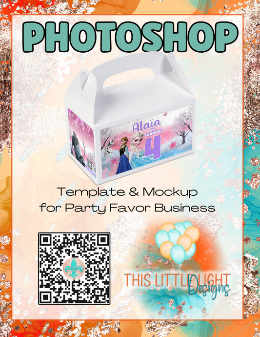 Gable Box Label l Template and Mockup for Photoshop | Digital Download