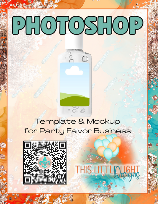 2oz Hand Sanitizer Bottle Label l Template and Mockup for Photoshop | Digital Download