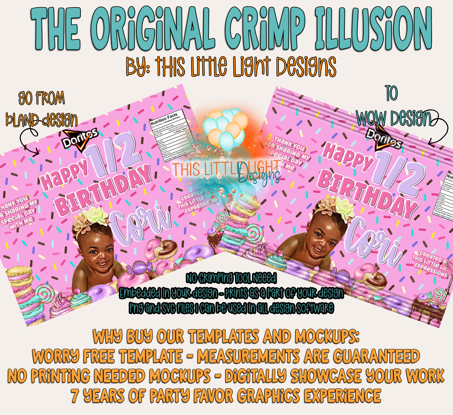Crimp Illusion Graphic Clipart | The Original Crimping Illusion | Instant Download