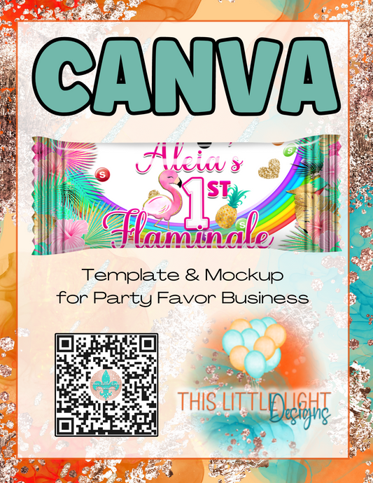 Skittles Candy Wrap l Template and Mockup for Canva | Digital Download