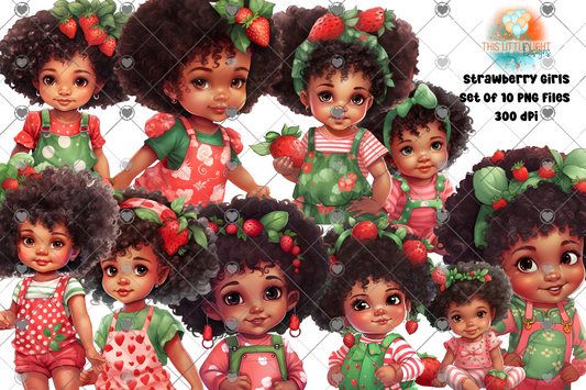Strawberry Girls Exclusive Clipart | Digital Download