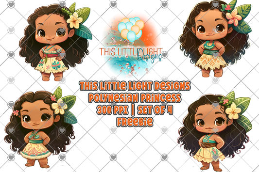 Polynesian Princess Clipart Set of 4 | Subscribers Only