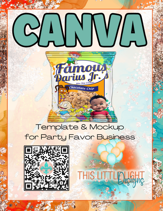Famous Amos Cookie Wrap l Template and Mockup for Canva | Digital Download